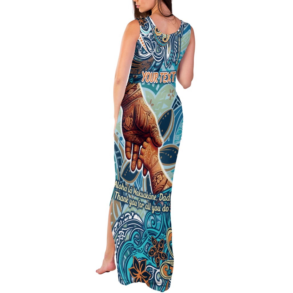 Hand In Hand Father's Day Polynesian Tank Maxi Dress Tribal Flower Pattern DT02 - Polynesian Pride