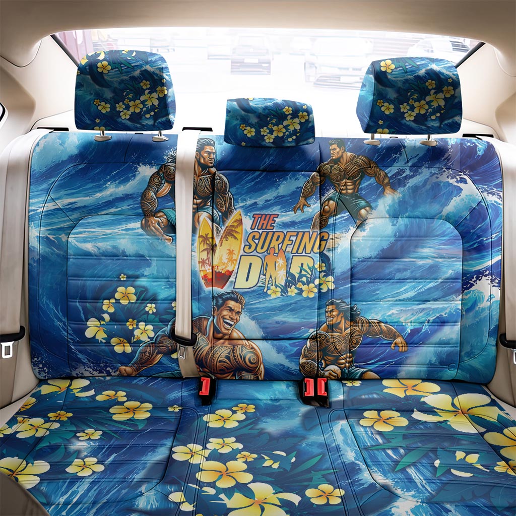 Hawaii Father's Day Back Car Seat Cover The Surfing Dad Polynesian Tattoo