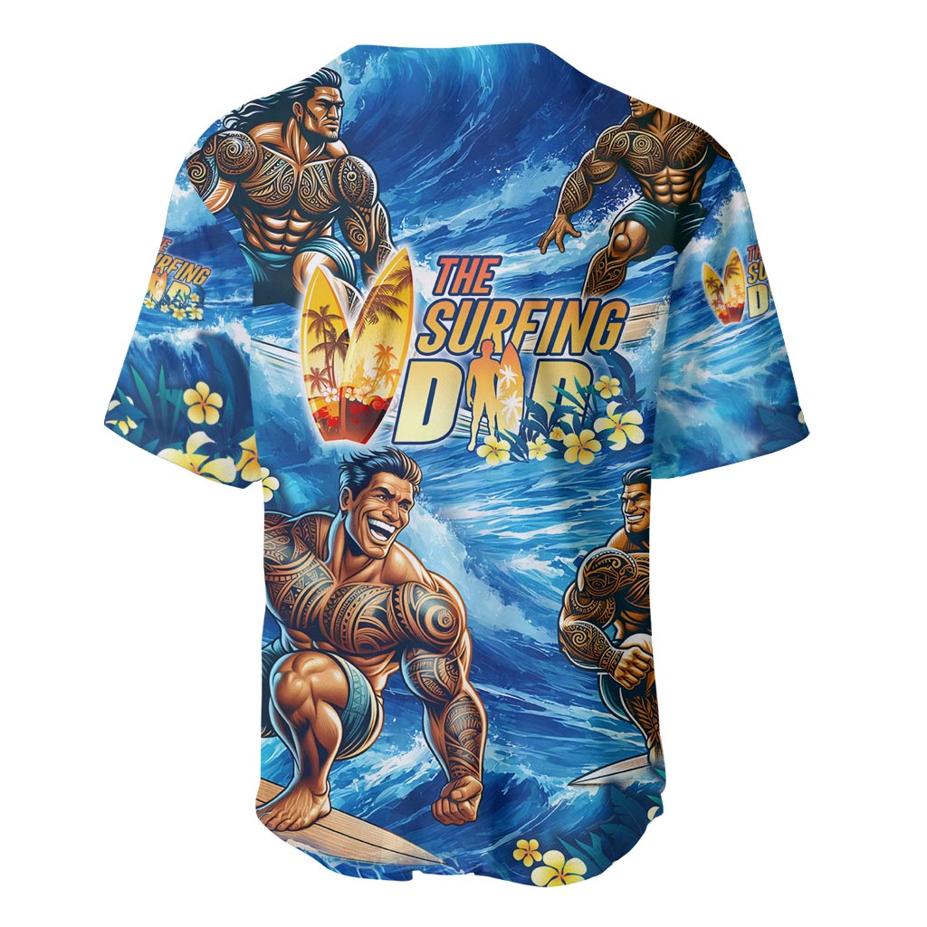 Hawaii Father's Day Baseball Jersey The Surfing Dad Polynesian Tattoo DT02 - Polynesian Pride