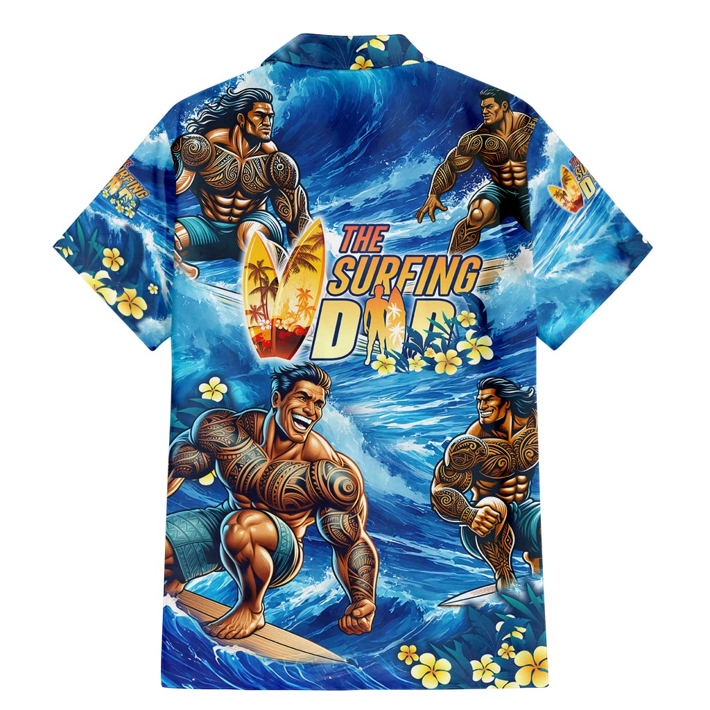 Hawaii Father's Day Family Matching Mermaid Dress and Hawaiian Shirt The Surfing Dad Polynesian Tattoo