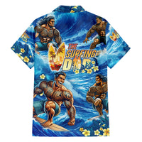 Hawaii Father's Day Family Matching Off The Shoulder Long Sleeve Dress and Hawaiian Shirt The Surfing Dad Polynesian Tattoo