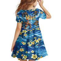 Hawaii Father's Day Family Matching Tank Maxi Dress and Hawaiian Shirt The Surfing Dad Polynesian Tattoo