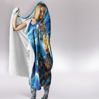 Hawaii Father's Day Hooded Blanket The Surfing Dad Polynesian Tattoo