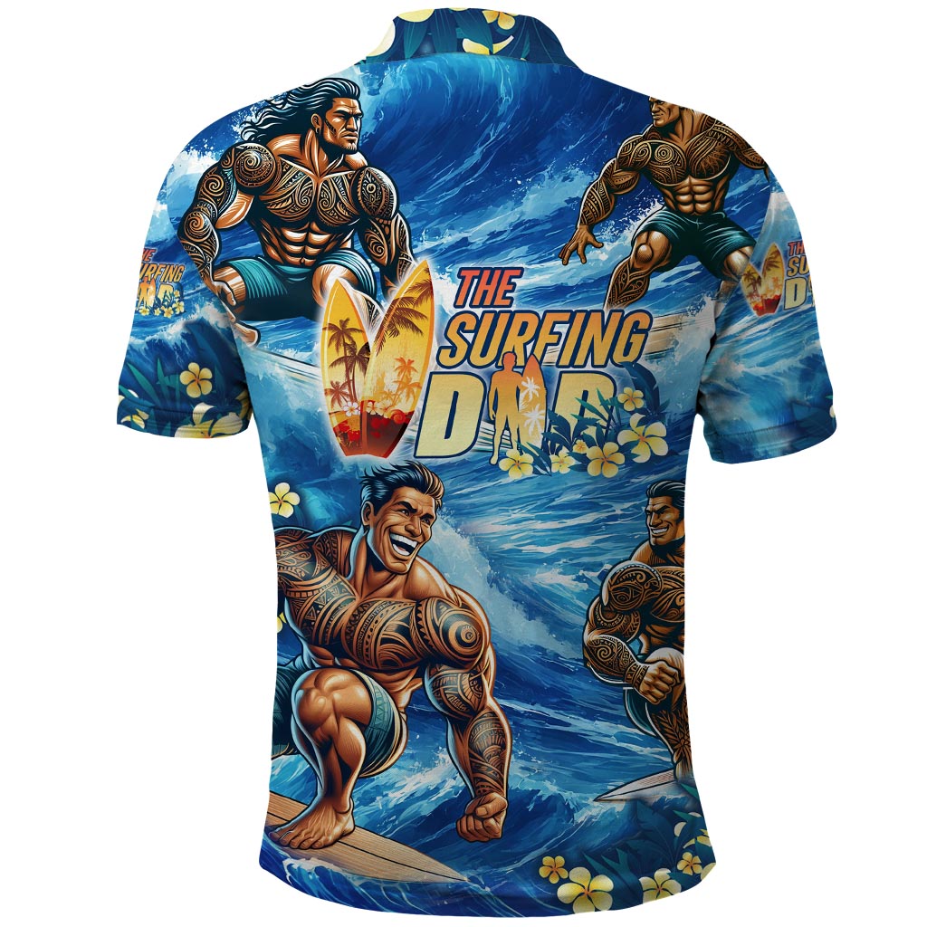 Hawaii Father's Day Polo Shirt The Surfing Dad Polynesian Tattoo