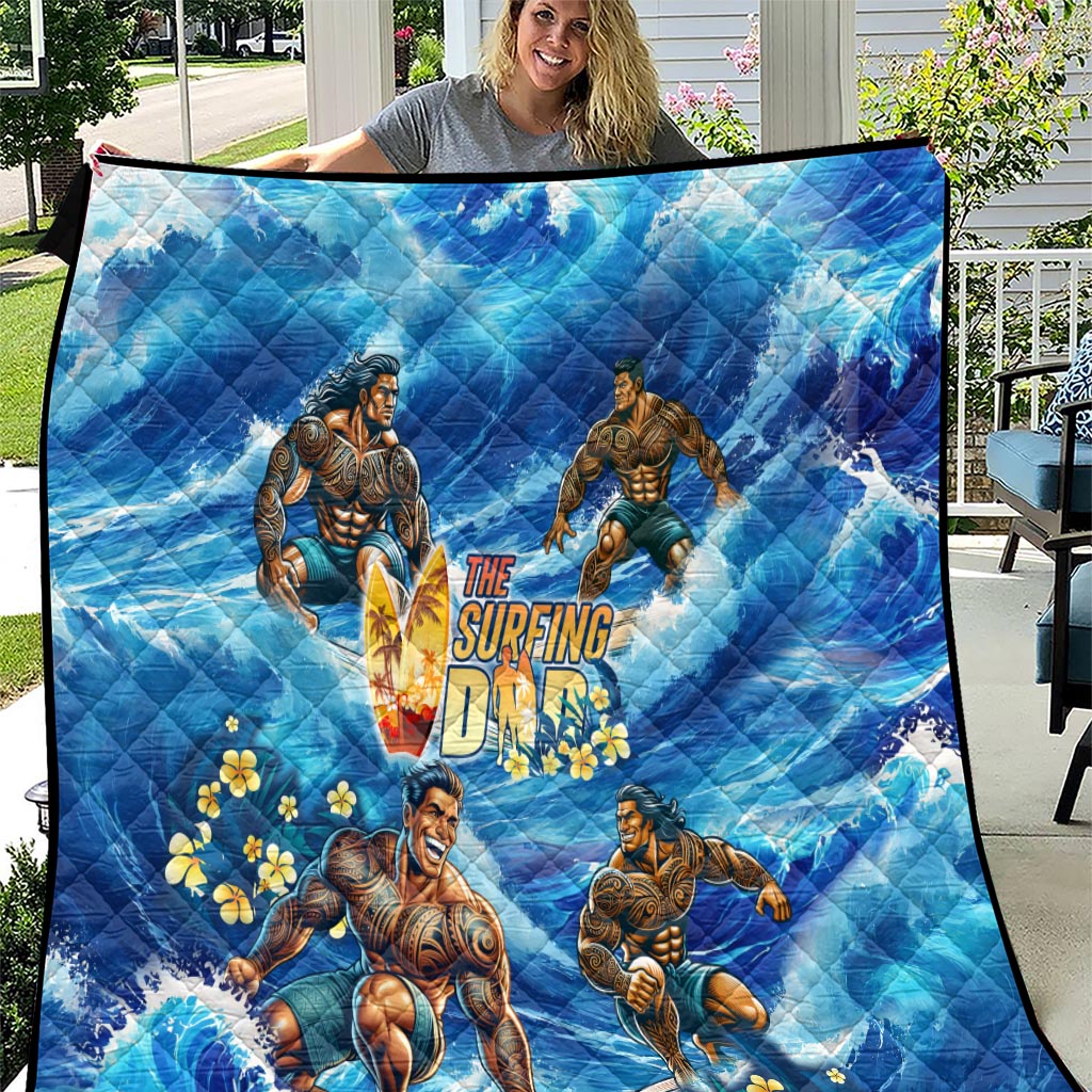 Hawaii Father's Day Quilt The Surfing Dad Polynesian Tattoo