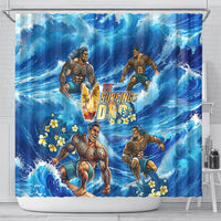 Hawaii Father's Day Shower Curtain The Surfing Dad Polynesian Tattoo DT02 - Polynesian Pride