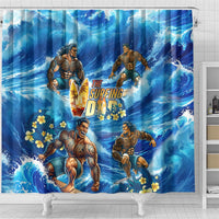 Hawaii Father's Day Shower Curtain The Surfing Dad Polynesian Tattoo DT02 - Polynesian Pride