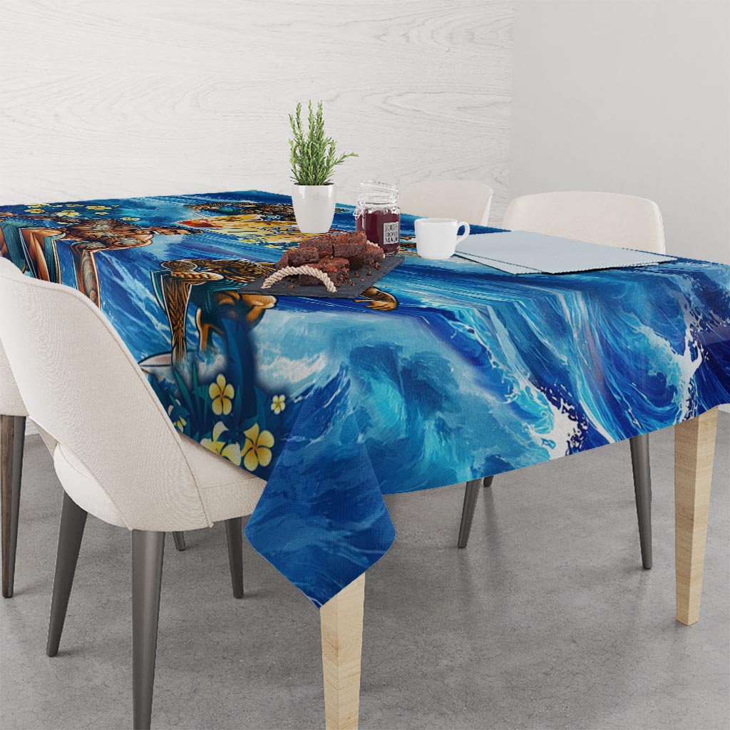 Hawaii Father's Day Tablecloth The Surfing Dad Polynesian Tattoo