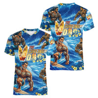 Hawaii Father's Day Women V-Neck T-Shirt The Surfing Dad Polynesian Tattoo DT02 - Polynesian Pride