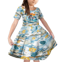 Hawaii Father's Day It's Surfing Time Family Matching Mermaid Dress and Hawaiian Shirt Aloha Lā Makuakane