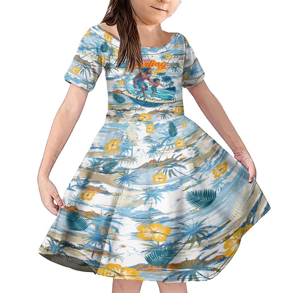 Hawaii Father's Day It's Surfing Time Family Matching Tank Maxi Dress and Hawaiian Shirt Aloha Lā Makuakane