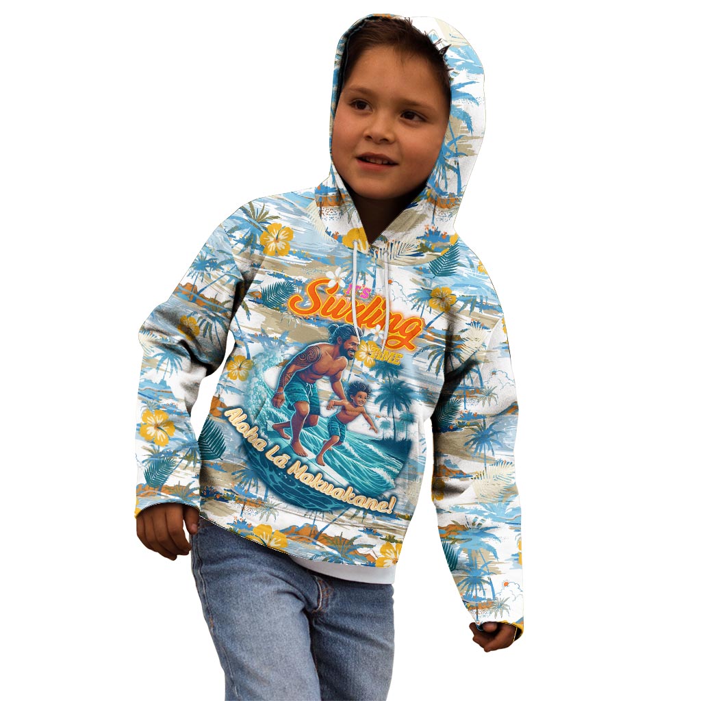 Hawaii Father's Day It's Surfing Time Kid Hoodie Aloha Lā Makuakane