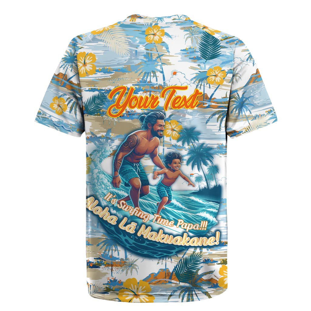 Hawaii Father's Day It's Surfing Time Rugby Jersey Aloha Lā Makuakane