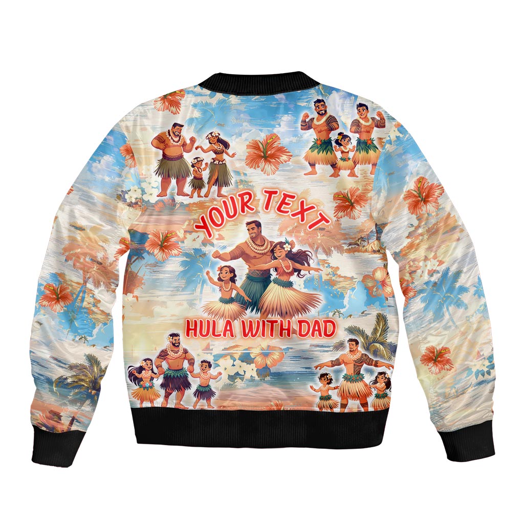 Hawaii Father's Day Bomber Jacket Hula With Dad