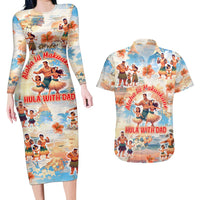 Hawaii Father's Day Couples Matching Long Sleeve Bodycon Dress and Hawaiian Shirt Hula With Dad DT02 Art - Polynesian Pride