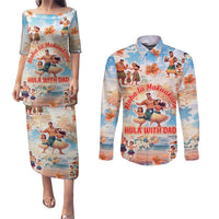 Hawaii Father's Day Couples Matching Puletasi and Long Sleeve Button Shirt Hula With Dad DT02 Art - Polynesian Pride