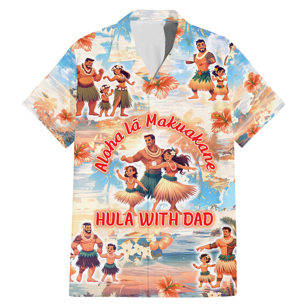 Hawaii Father's Day Family Matching Mermaid Dress and Hawaiian Shirt Hula With Dad