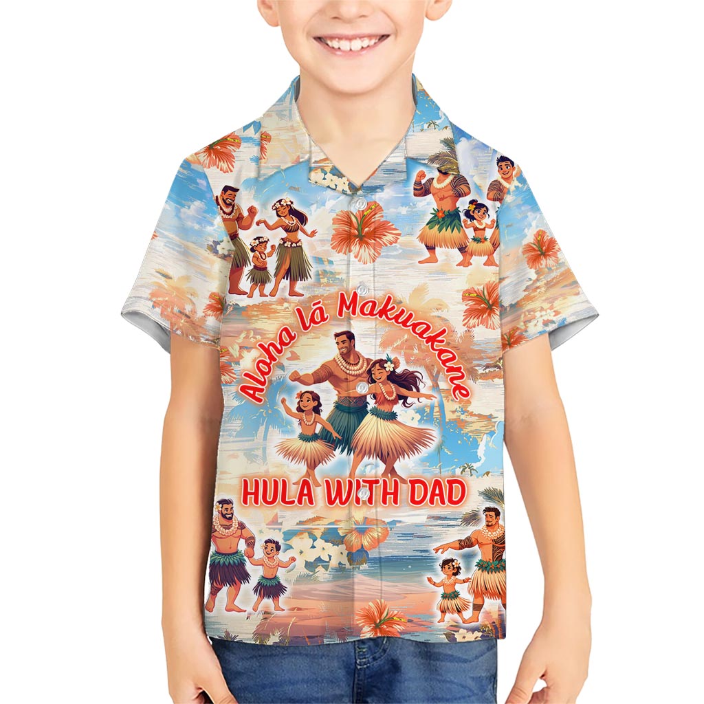Hawaii Father's Day Kid Hawaiian Shirt Hula With Dad