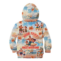 Hawaii Father's Day Kid Hoodie Hula With Dad