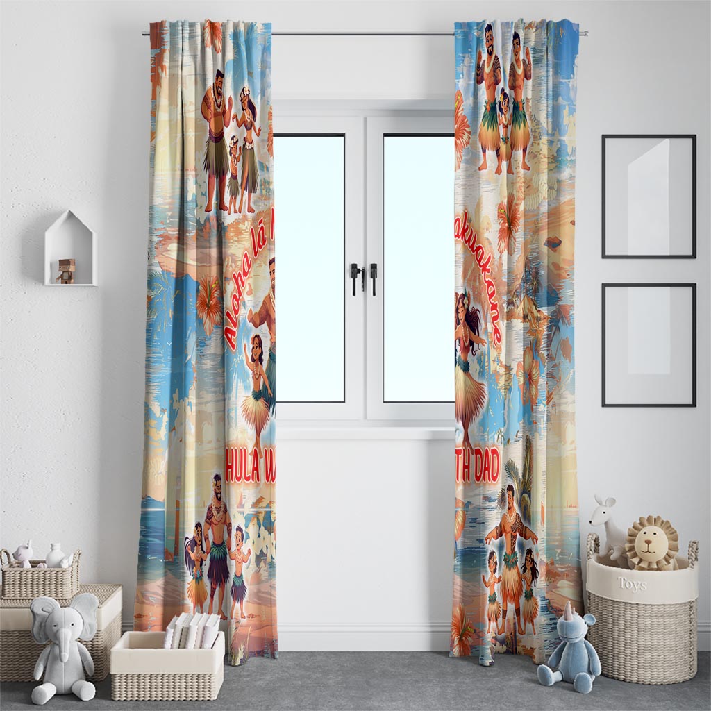 Hawaii Father's Day Window Curtain Hula With Dad
