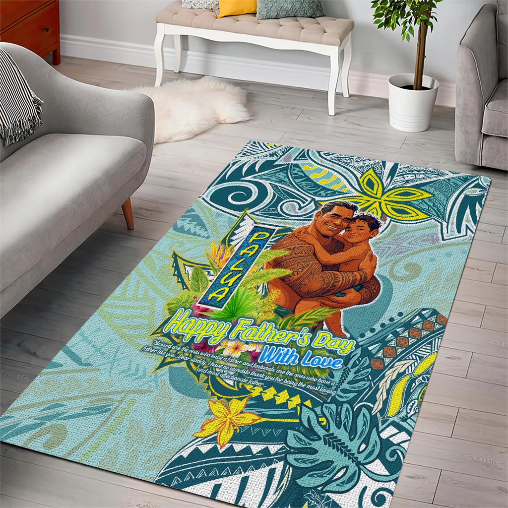 Palau Father's Day Polynesia Area Rug Dad and Son