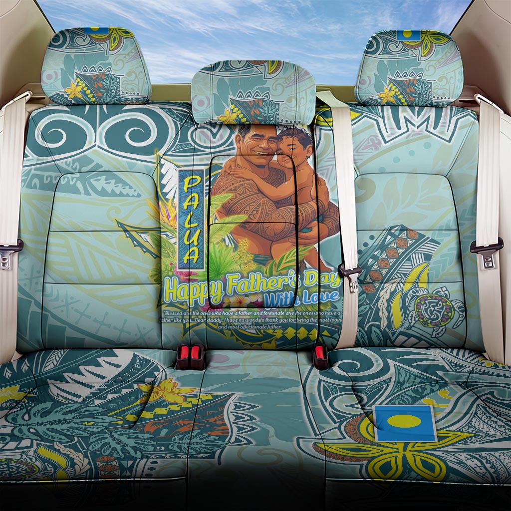 Palau Father's Day Polynesia Back Car Seat Cover Dad and Son