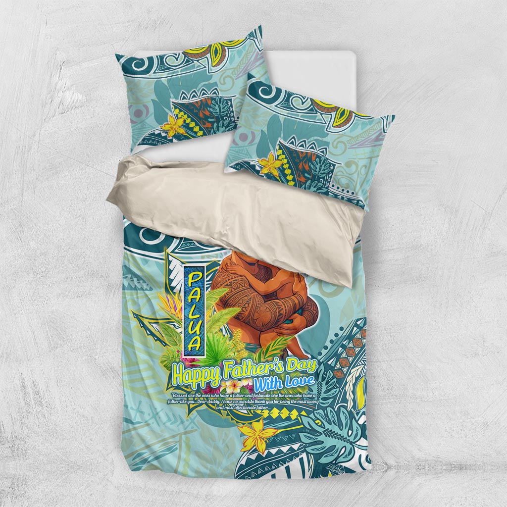 Palau Father's Day Polynesia Bedding Set Dad and Son DT02 US Twin 172cm x 218cm Blue - Polynesian Pride