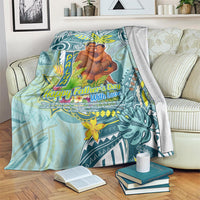 Palau Father's Day Polynesia Blanket Dad and Son DT02 Blue - Polynesian Pride