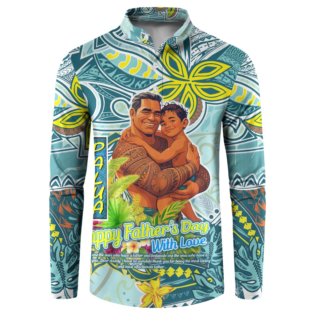 Palau Father's Day Polynesia Button Sweatshirt Dad and Son DT02 Blue - Polynesian Pride