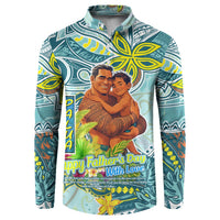 Palau Father's Day Polynesia Button Sweatshirt Dad and Son DT02 Blue - Polynesian Pride