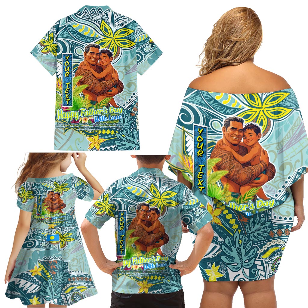 Palau Father's Day Polynesia Family Matching Off Shoulder Short Dress and Hawaiian Shirt Dad and Son DT02 - Polynesian Pride