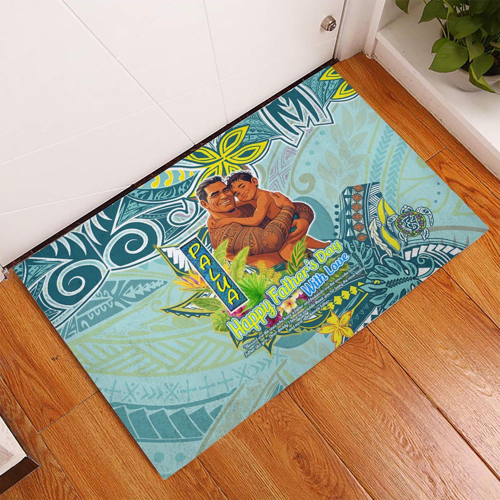 Palau Father's Day Polynesia Rubber Doormat Dad and Son DT02 - Polynesian Pride