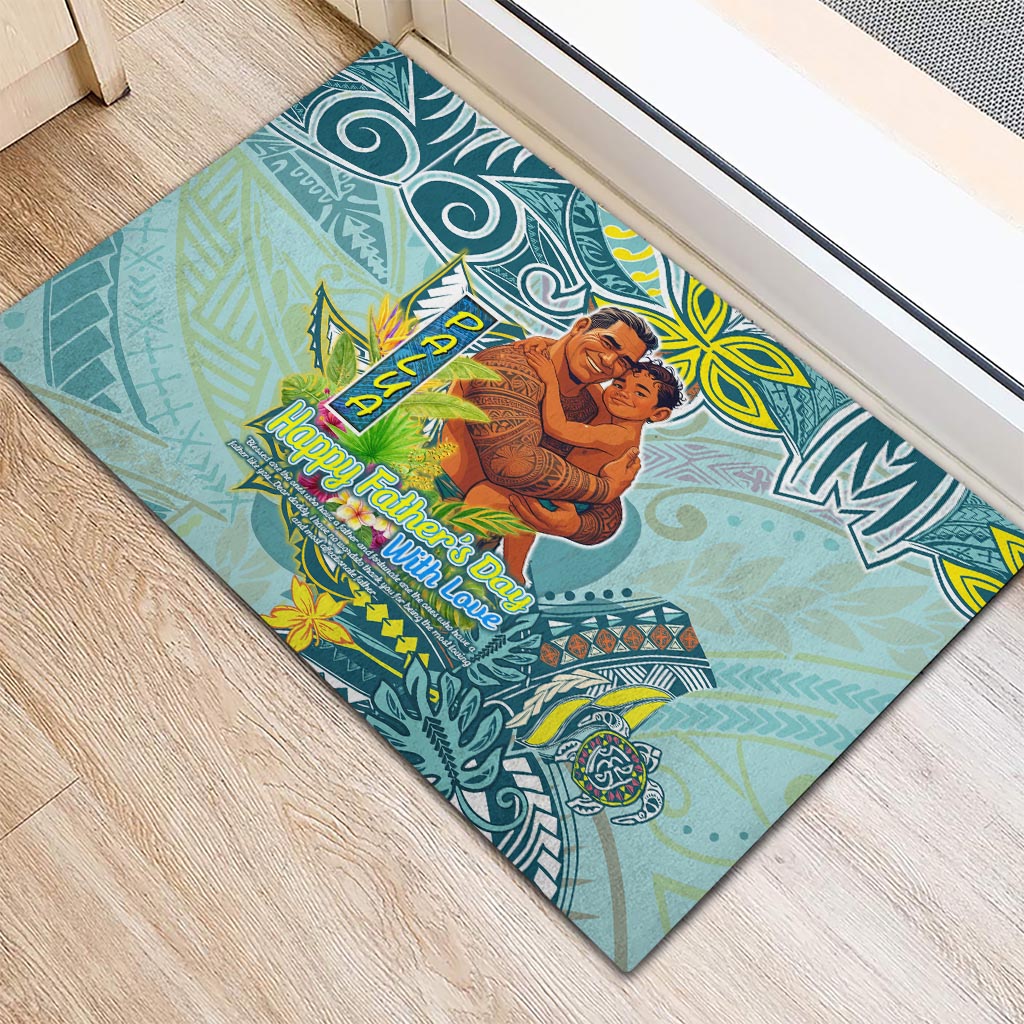 Palau Father's Day Polynesia Rubber Doormat Dad and Son DT02 - Polynesian Pride