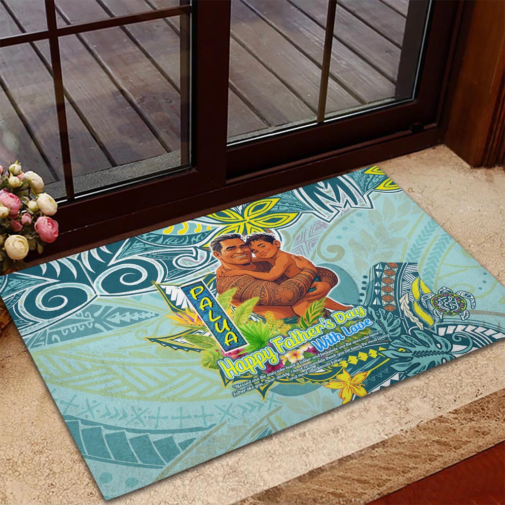 Palau Father's Day Polynesia Rubber Doormat Dad and Son DT02 - Polynesian Pride