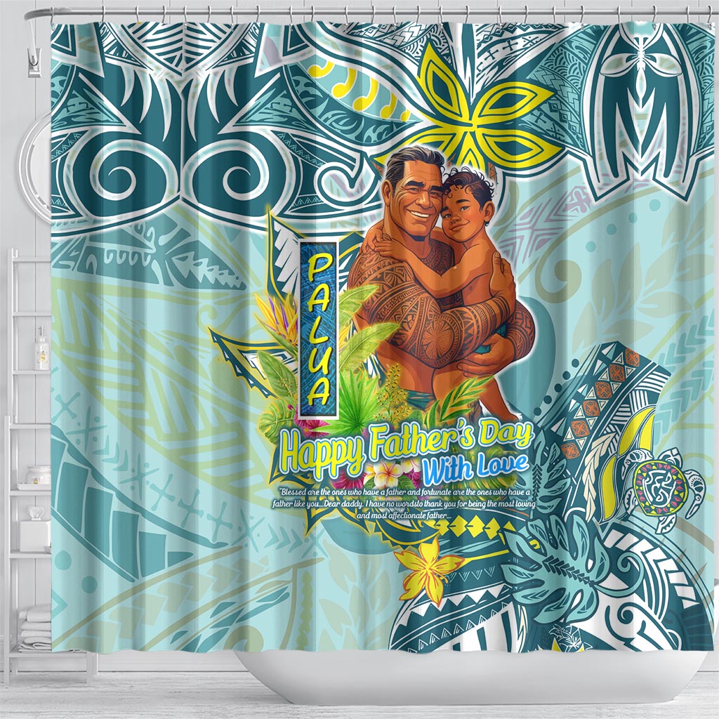 Palau Father's Day Polynesia Shower Curtain Dad and Son DT02 - Polynesian Pride