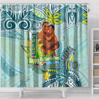 Palau Father's Day Polynesia Shower Curtain Dad and Son DT02 - Polynesian Pride