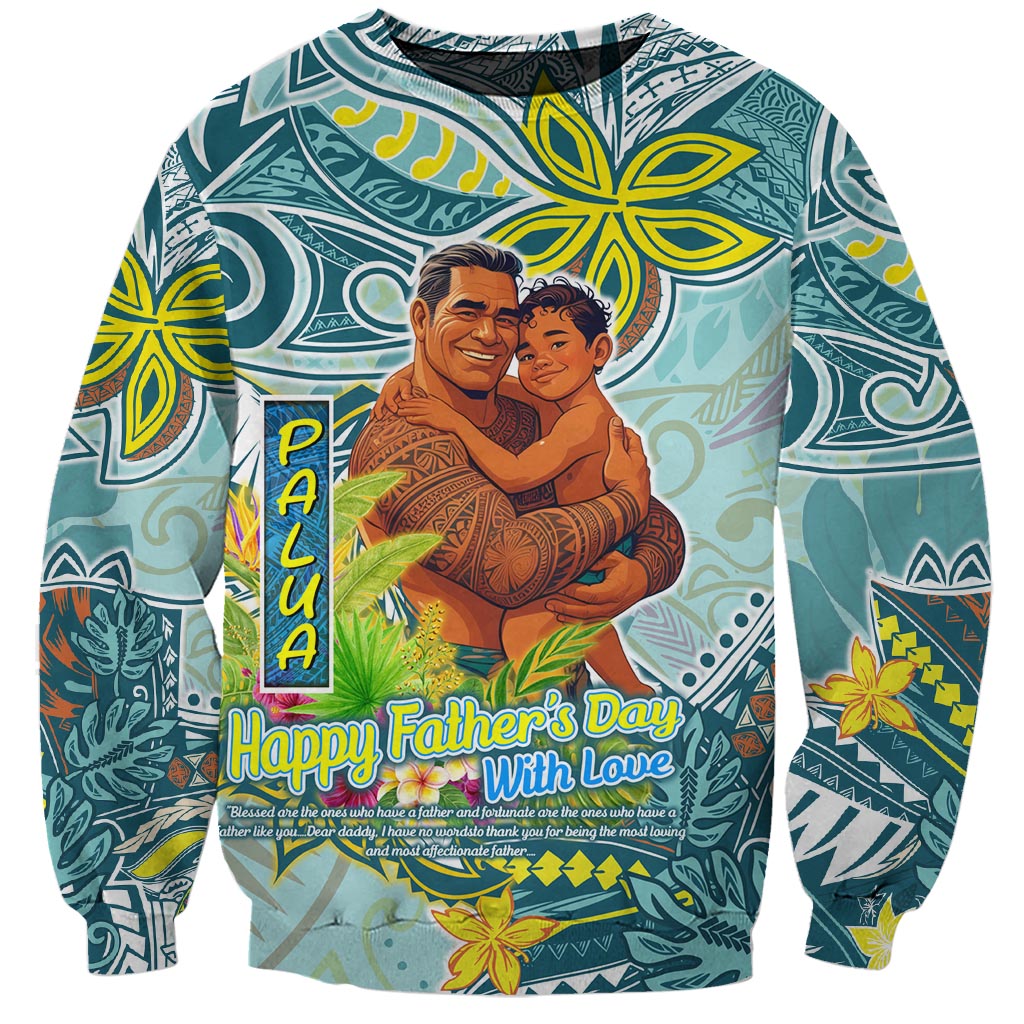 Palau Father's Day Polynesia Sweatshirt Dad and Son DT02 Unisex Blue - Polynesian Pride