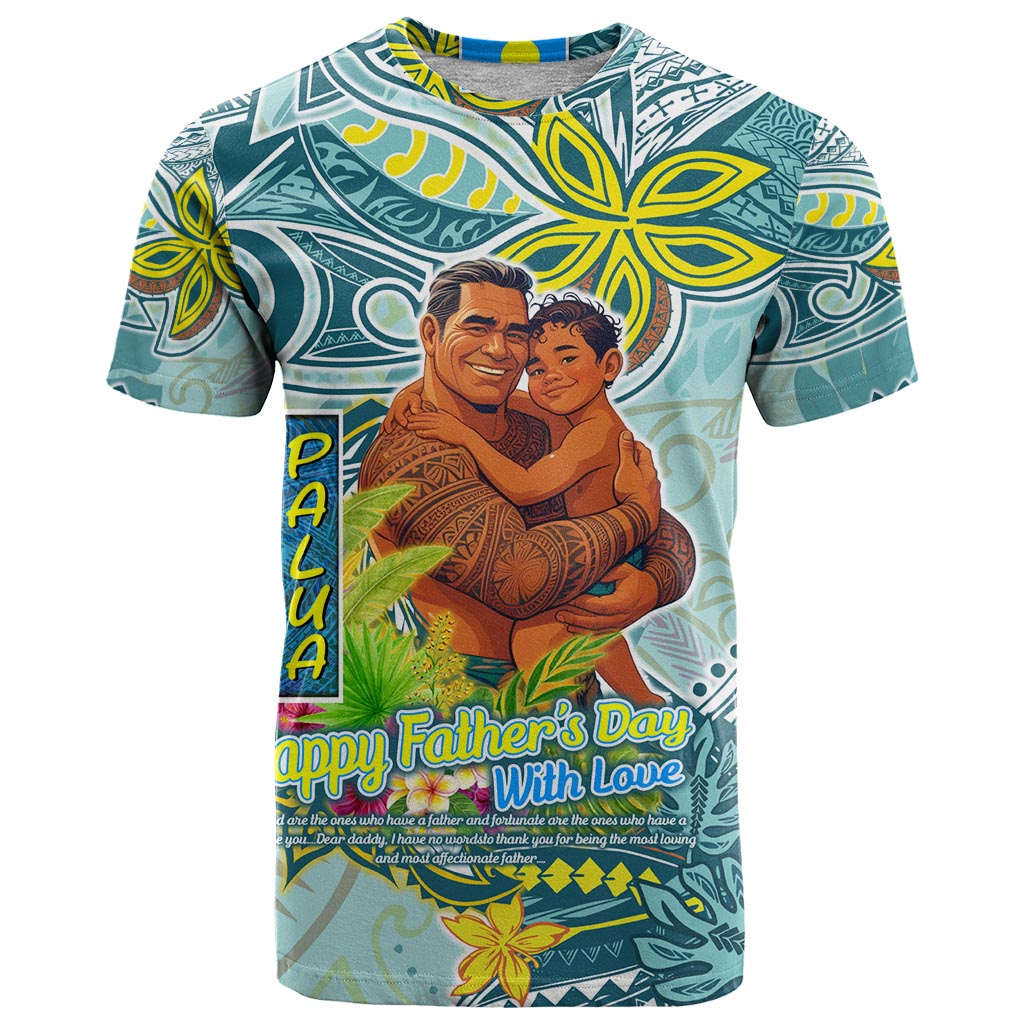 Palau Father's Day Polynesia T Shirt Dad and Son DT02 Blue - Polynesian Pride