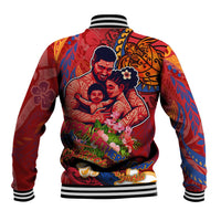 Happy Father's Day French Polynesia Baseball Jacket Family Turtle Hibiscus