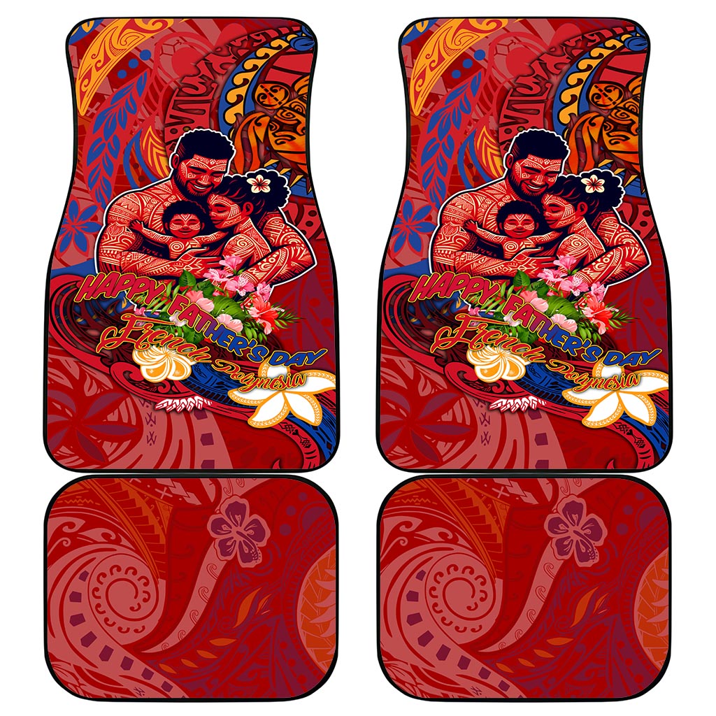 Happy Father's Day French Polynesia Car Mats Family Turtle Hibiscus