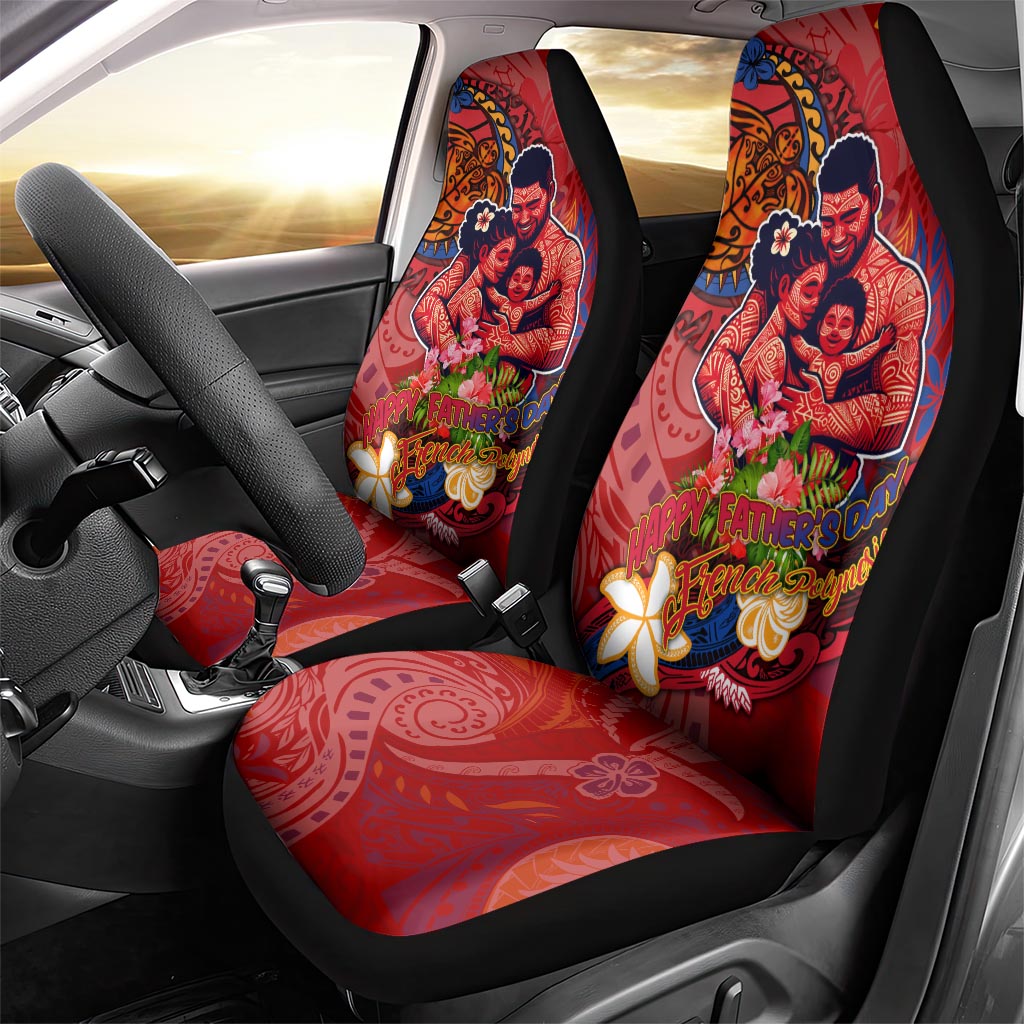 Happy Father's Day French Polynesia Car Seat Cover Family Turtle Hibiscus
