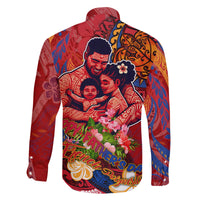 Happy Father's Day French Polynesia Family Matching Off The Shoulder Long Sleeve Dress and Hawaiian Shirt Family Turtle Hibiscus