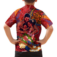 Happy Father's Day French Polynesia Family Matching Short Sleeve Bodycon Dress and Hawaiian Shirt Family Turtle Hibiscus DT02 - Polynesian Pride