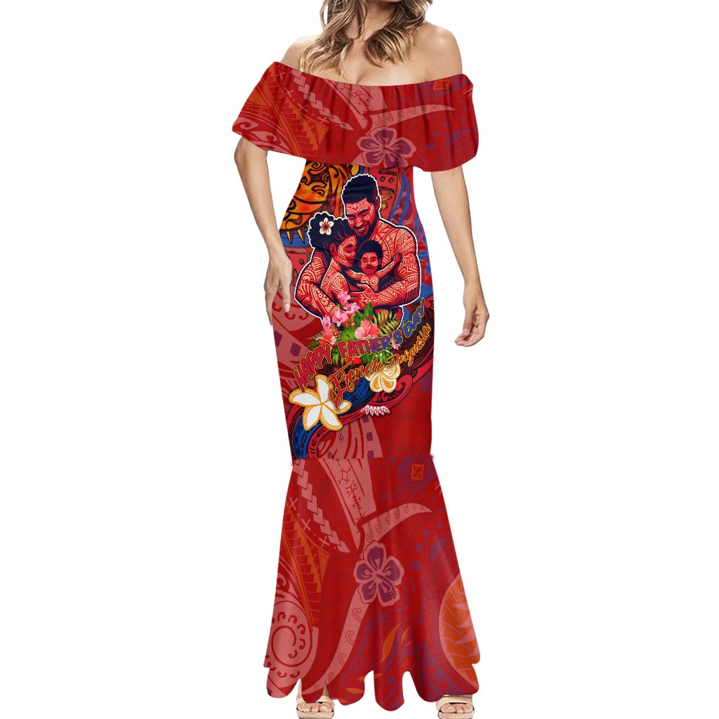 Happy Father's Day French Polynesia Mermaid Dress Family Turtle Hibiscus DT02 - Polynesian Pride