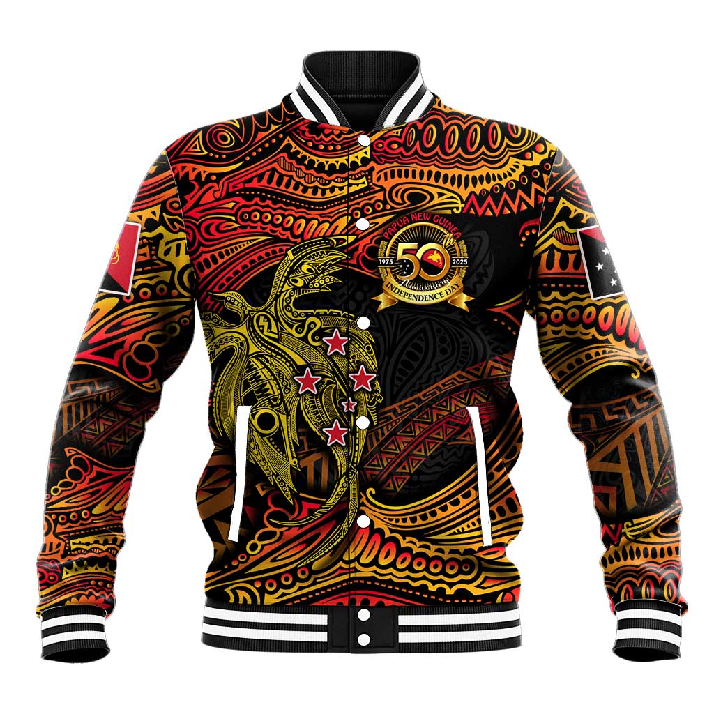 Papua New Guinea 50th Independence Day Baseball Jacket Culture Spirit and Sovereignty
