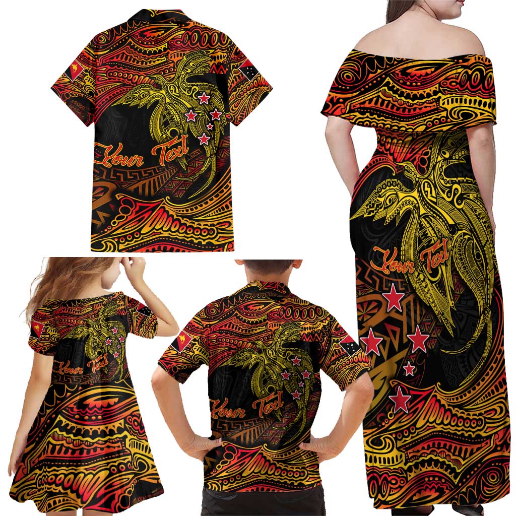 Papua New Guinea 50th Independence Day Family Matching Off Shoulder Maxi Dress and Hawaiian Shirt Culture Spirit and Sovereignty