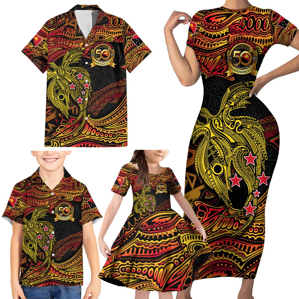 Papua New Guinea 50th Independence Day Family Matching Short Sleeve Bodycon Dress and Hawaiian Shirt Culture Spirit and Sovereignty DT02 - Polynesian Pride