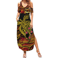 Papua New Guinea 50th Independence Day Family Matching Summer Maxi Dress and Hawaiian Shirt Culture Spirit and Sovereignty DT02 Mom's Dress Art - Polynesian Pride