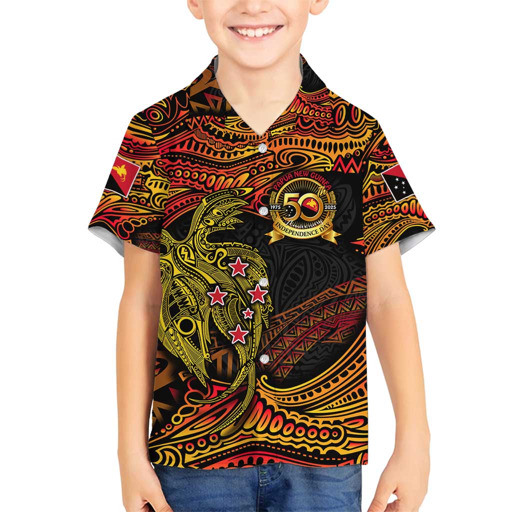 Papua New Guinea 50th Independence Day Family Matching Tank Maxi Dress and Hawaiian Shirt Culture Spirit and Sovereignty DT02 Son's Shirt Art - Polynesian Pride