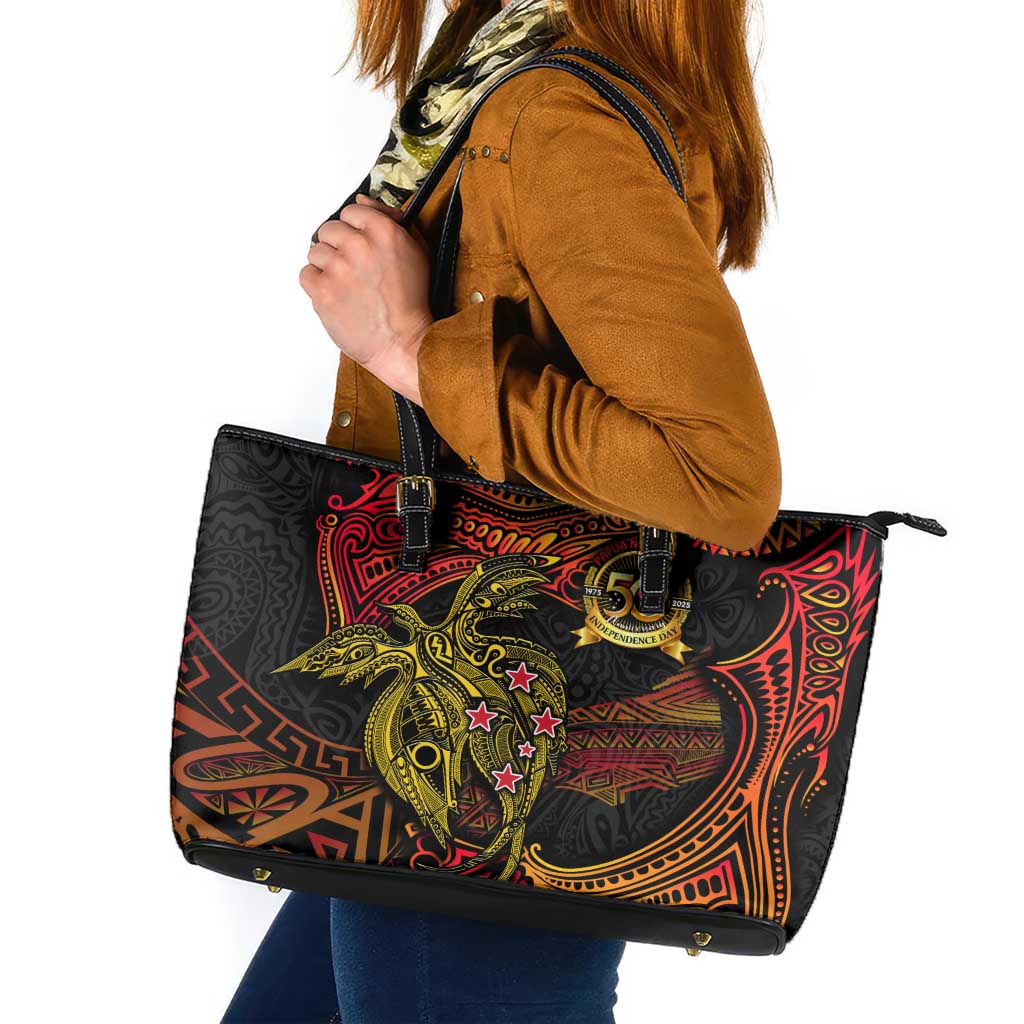 Papua New Guinea 50th Independence Day Leather Tote Bag Culture Spirit and Sovereignty DT02 Art - Polynesian Pride